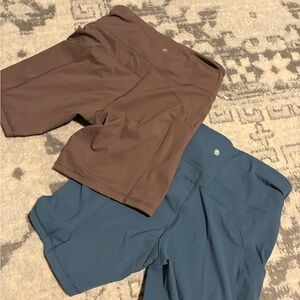 Biker Shorts in Brown and Blue